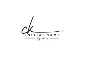 Initial CK signature logo template vector. Hand drawn Calligraphy lettering Vector illustration.