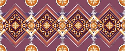 Ethnic fabric pattern Designed from geometric shapes Ethnic Asian style fabric pattern Used for home decoration, carpet work, indoor and outdoor use. vector