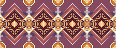 Ethnic fabric pattern Designed from geometric shapes Ethnic Asian style fabric pattern Used for home decoration, carpet work, indoor and outdoor use. vector