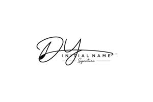 Initial DY signature logo template vector. Hand drawn Calligraphy lettering Vector illustration.