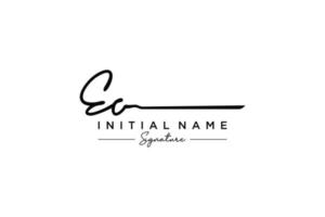 Initial EO signature logo template vector. Hand drawn Calligraphy lettering Vector illustration.