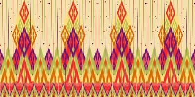 Ethnic fabric pattern Designed from geometric shapes Ethnic Asian style fabric pattern Used for home decoration, carpet work, indoor and outdoor use. vector