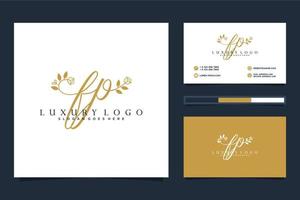 Initial FP Feminine logo collections and business card templat Premium Vector