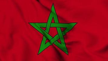animation en boucle harmonieuse du drapeau marocain. le drapeau national de l'équateur. vidéo de fond de surface de tissu de drapeau 3d en excellente qualité video