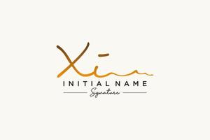 Initial XI signature logo template vector. Hand drawn Calligraphy lettering Vector illustration.