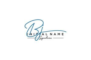 Initial BJ signature logo template vector. Hand drawn Calligraphy lettering Vector illustration.
