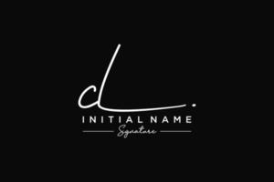 Initial CL signature logo template vector. Hand drawn Calligraphy lettering Vector illustration.