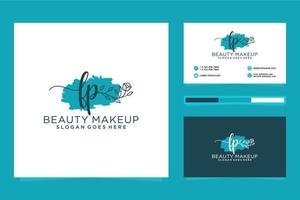 Initial FP Feminine logo collections and business card templat Premium Vector