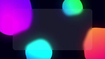 animation de forme de morphisme de verre sur fond bleu foncé avec cercle dégradé video