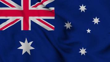 Animación de bucle sin interrupción de la bandera de Australia. la bandera nacional de ecuador. video de fondo de superficie de tela de bandera 3d en excelente calidad