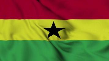 Animación en bucle sin interrupción de la bandera de Ghana. la bandera nacional de ecuador. video de fondo de superficie de tela de bandera 3d en excelente calidad