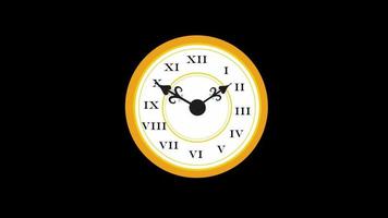 Reloj animado que cuenta regresivamente las 24 horas del día rápidamente. reloj con flechas que se mueven. animación de lapso de tiempo 4k uhd. Animación en bucle de 12 horas. una animación de lapso de tiempo de un reloj de pared video