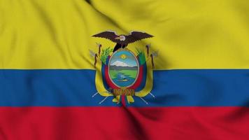 Ecuador flag seamless loop animation. The national flag of Ecuador. video of 3D flag fabric surface background in excellent quality