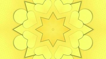 papel de parede em loop com fundo amarelo de pontos e círculos abstratos e sobreposição para vídeo de introdução video