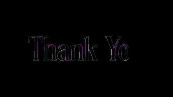 Thank You Animation Neon Lights with a Glowy Text Outline on a Transparent Background. Animated Thank You Video in 4K