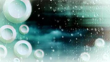 Water drops in stormy weather motion video. Seamless 4K Ultra HD animated circle abstract background video