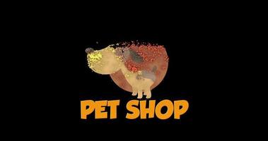 animación del logo de la tienda de mascotas. ideal para el logotipo de su negocio de tienda de mascotas video