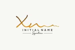 Initial XN signature logo template vector. Hand drawn Calligraphy lettering Vector illustration.