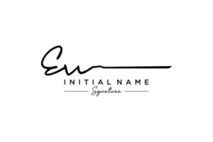 Initial EW signature logo template vector. Hand drawn Calligraphy lettering Vector illustration.