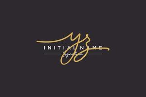 Initial YZ signature logo template vector. Hand drawn Calligraphy lettering Vector illustration.