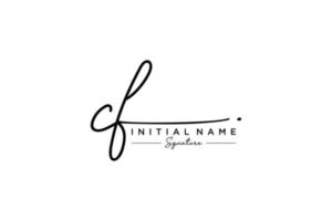 Initial CF signature logo template vector. Hand drawn Calligraphy lettering Vector illustration.