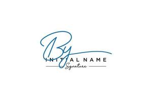 Initial BY signature logo template vector. Hand drawn Calligraphy lettering Vector illustration.