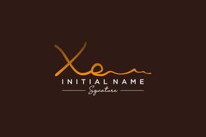 Initial XE signature logo template vector. Hand drawn Calligraphy lettering Vector illustration.