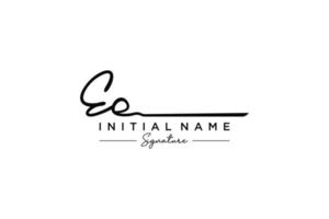Initial EE signature logo template vector. Hand drawn Calligraphy lettering Vector illustration.
