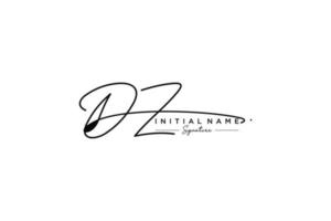 Initial DZ signature logo template vector. Hand drawn Calligraphy lettering Vector illustration.