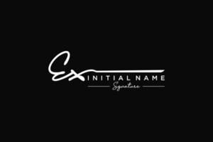 Initial EX signature logo template vector. Hand drawn Calligraphy lettering Vector illustration.