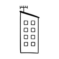 edificio del doodle. boceto dibujado a mano vector