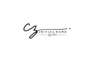 Initial CZ signature logo template vector. Hand drawn Calligraphy lettering Vector illustration.