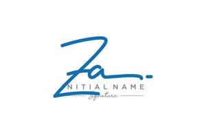 Initial ZA signature logo template vector. Hand drawn Calligraphy lettering Vector illustration.