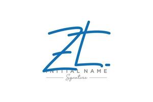 Initial ZT signature logo template vector. Hand drawn Calligraphy lettering Vector illustration.