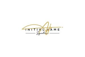 Initial AJ signature logo template vector. Hand drawn Calligraphy lettering Vector illustration.