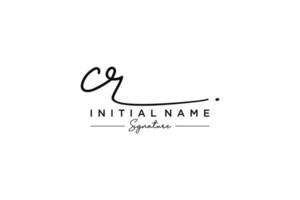 Initial CR signature logo template vector. Hand drawn Calligraphy lettering Vector illustration.