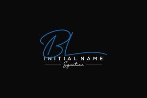Initial BL signature logo template vector. Hand drawn Calligraphy lettering Vector illustration.