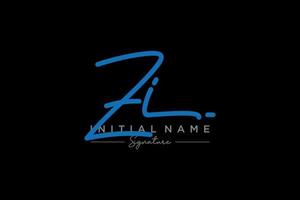 Initial ZI signature logo template vector. Hand drawn Calligraphy lettering Vector illustration.