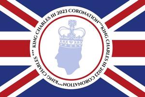 London, UK, 6TH MAY. 2023. King Charles III Coronation Charles of Wales becomes King of England. White post, vector