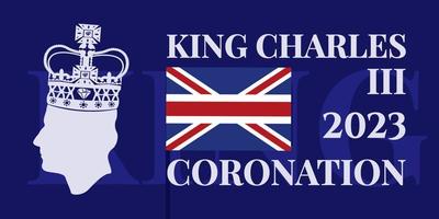 London, UK, 6TH MAY. 2023. King Charles III Coronation Charles of Wales becomes King of England. White post, vector