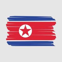 pincel de bandera de corea del norte vector