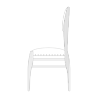 Chair side view. Home furniture design. PNG illustration.