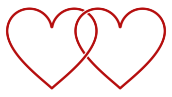 par do símbolo do ícone de forma de coração. casal romântico em símbolo de ícone de amor para logotipo, ilustração de arte, aplicativos, site ou elemento de design gráfico. formato png