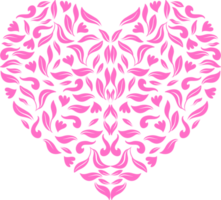 forma de corazón ornamental para invitación de boda o día de san valentín o para decoración, elemento de diseño gráfico o ornamentado. formato png