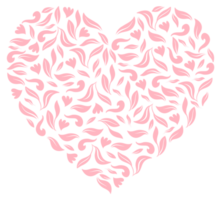 Ornamental Heart Shape for Wedding Invitation or Valentines Day or for Decoration, Ornate or Graphic Design Element. Format PNG