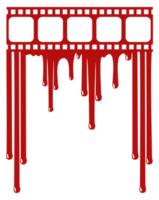 silhouet van de bloederig streep film teken voor film icoon symbool met genre verschrikking, thriller, bloed, sadistisch, spatten, slasher, mysterie, eng. formaat PNG