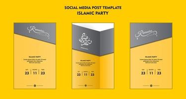 Set of Square social media post template for ramadan kareem and Good for and good for another islamic party vector