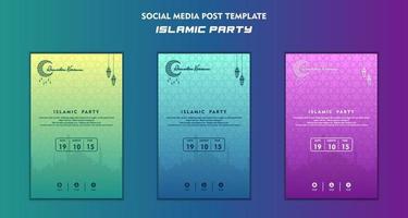 Set of Square social media post template for ramadan kareem and Good for and good for another islamic party vector