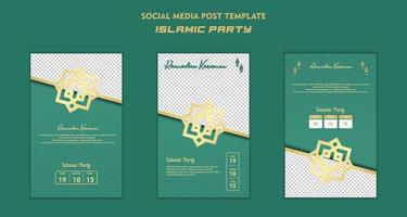 Set of Square social media post template for ramadan kareem and Good for and good for another islamic party vector