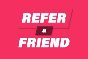 Refer a friend landing page. Red monocolor vector